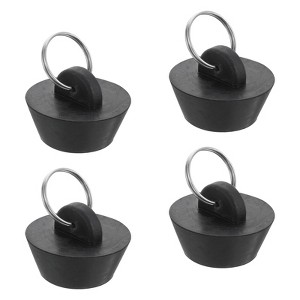 Unique Bargains Rubber Flexible Bathtub Sink Drain Stoppers with Hanging Ring 4 Pcs - 1 of 4