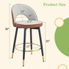 Two Sets of Swivel Bar Stools Modern White PU with Comfortable Padded Seats Featuring Black Metal Legs - 3 of 4