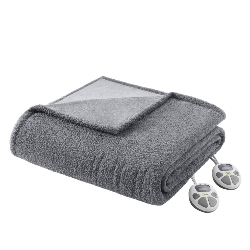 Photos - Duvet Serta Twin Dream Soft Heated Blanket Gray 