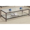 Trini Coffee Table with Glass Top and Shelf Black Nickel - Coaster - 2 of 4