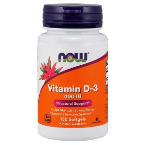 Vitamin D 400 IU by Now Foods  -  180 Softgel - 1 of 2
