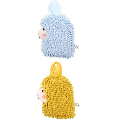 REGALWOVEN Cute Cartoon Alpaca Soft Absorbent Chenille Decorative Hand Towels 2 Pcs