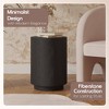 LeisureMod Ramble 14" Wide Round Side Table – Indoor/ Outdoor Use Fiberstone Accent End Table for Patio, Balcony, or Modern Living Room - 4 of 4