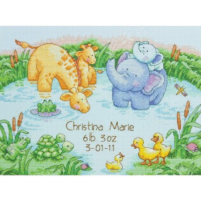 Dimensions Counted Cross Stitch Kit 12"X9"-Little Pond Birth Record (14 Count)