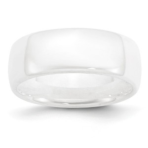 Black Bow Jewelry White Ceramic, 8mm Polished Domed Comfort Fit Band - 1 of 4