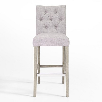 WestinTrends 29" Upholstered Linen Fabric Tufted Bar Stool Chair