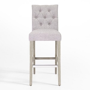 WestinTrends 29" Upholstered Linen Fabric Tufted Bar Stool Chair - 1 of 4