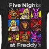 Five Nights At Freddy's Gel Ink Character Grid Crew Neck Short Sleeve Boy's Black T-shirt - 2 of 3