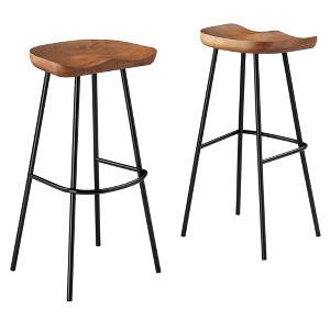 Modway Concord Backless Wood Bar Stools - Set of 2 - 1 of 4
