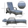 PAGED Wicker Outdoor Chaise Lounge Pool Lounge Chairs with 5-Level Adjustable Backrest All Weather Reclining Chair with Wheels for Outside - 4 of 4
