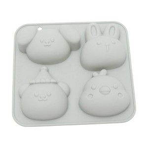 Unique Bargains Candy Mould 4-Cavity Bunny Puppy Chick Bears Candy Mould Hand Wash 6.14"x5.75"x1.22" 1 Pc - 1 of 4