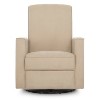 Evolur Raleigh Upholstered Plush Seating Glider Swivel, Recliner, Glider For Nursery In Tan - 3 of 4