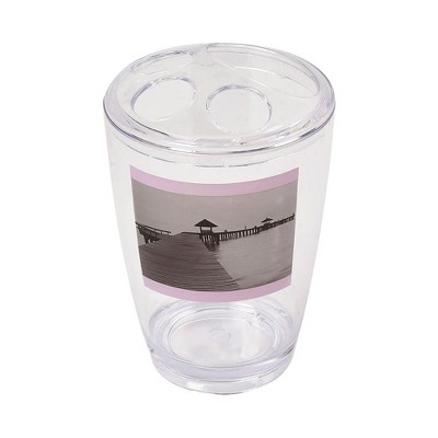 Evideco French Home Goods Elegant Clear Toothbrush Holder Stand for Bathroom Vanity - Durable, Easy to Clean, and Stylish Bathroom Accessory