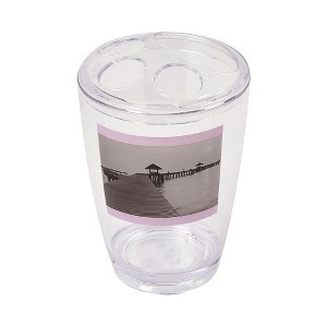 Evideco French Home Goods Elegant Clear Toothbrush Holder Stand for Bathroom Vanity - Durable, Easy to Clean, and Stylish Bathroom Accessory - 1 of 4