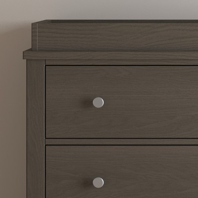 Dapper Gray Pine Wood Nursery Dresser with Changing Table Topper