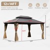 YARDSIGHT Hardtop Patio Gazebo with Aluminum Frame, Double Roof Canopy, Curtains & Netting, All-Weather Shelter for Backyard & Garden - 3 of 4