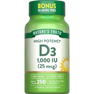 Nature's Truth Vitamin D3 1000 IU | 250 Softgels - 1 of 4