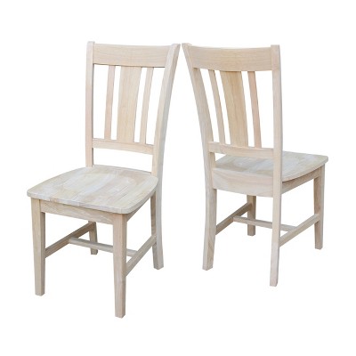 Windsor White High Slat Solid Wood Side Chair Set
