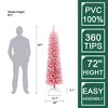 LuxenHome Pink Christmas Tree, 6Ft Unlit Slim Christmas Tree, Artificial Christmas Tree with Metal Stand - 3 of 4