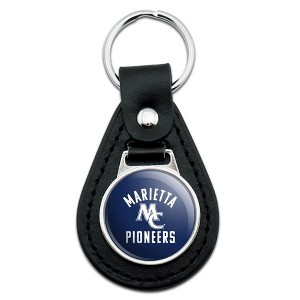 Marietta College Pioneers Logo Black Leather Keychain - 1 of 4