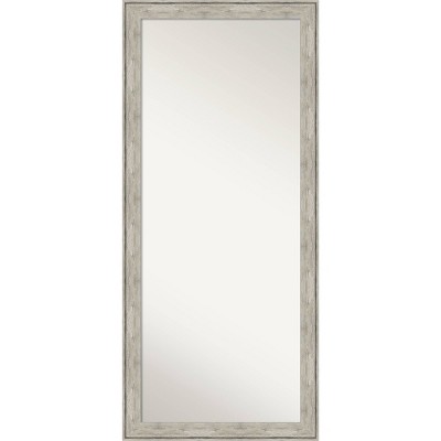 29" x 65" Crackled Framed Full Length Floor/Leaner Mirror Metallic - Amanti Art