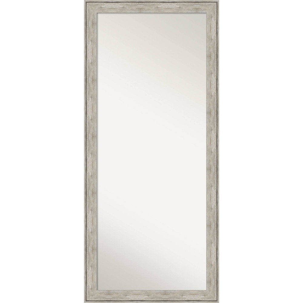 Photos - Wall Mirror 29" x 65" Crackled Framed Full Length Floor/Leaner Mirror Metallic - Amant