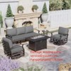 ALAULM Aluminum Patio Furniture Set Modern Metal Outdoor Conversation Sets w/45in Propane Fire Pit Table, Swivel Rocking Chairs w/5.1 Inch Cushion - 4 of 4