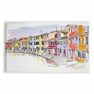 Stupell Industries Quaint Coastal Town Buildings Printed Plush Bath Mat And Bath Rug, Design By Tim Coffey, 18"X30" - 1 of 4