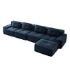 AENKYO 153-Inch Square Cloud Couch Modular Sectional Sofa with Two Ottomans, No Assembly Required - Ergonomic Floor Lounge for Living Room - Camel - 4 of 4