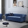 ORRD Chesterfield Sofa Faux Leather, Modern PU Tufted Couch 3 Seater with Rolled Arms and Nailhead for Living Room, Bedroom - 2 of 4