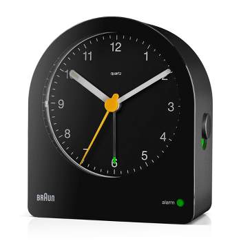 Braun Classic Analog Alarm Clock with Snooze and Continuous Backlight Black
