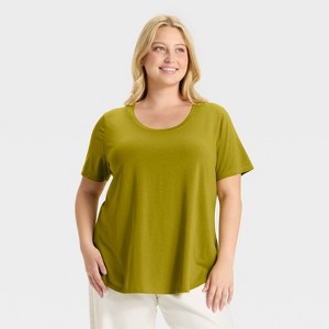 Women's Short Sleeve Scoop Neck T-Shirt - Ava & Viv™ - 1 of 3