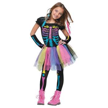 Fun World Girls' Funky Punk Skeleton Tutu Costume