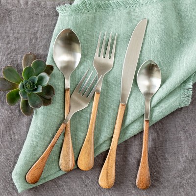 Park Hill Collection Wood Handled Stainless Flatware