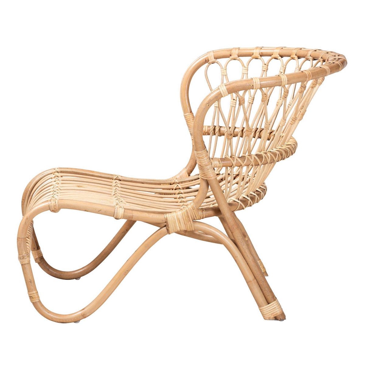 bali & pari Alaya Rattan Accent Chair: Handcrafted, Indoor Furniture, No Ottoman - thumbnail 4