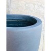 22.8" Oval Concrete/Fiberglass Modern Indoor/Outdoor Planter Charcoal Gray - Rosemead Home & Garden, Inc. - 4 of 4