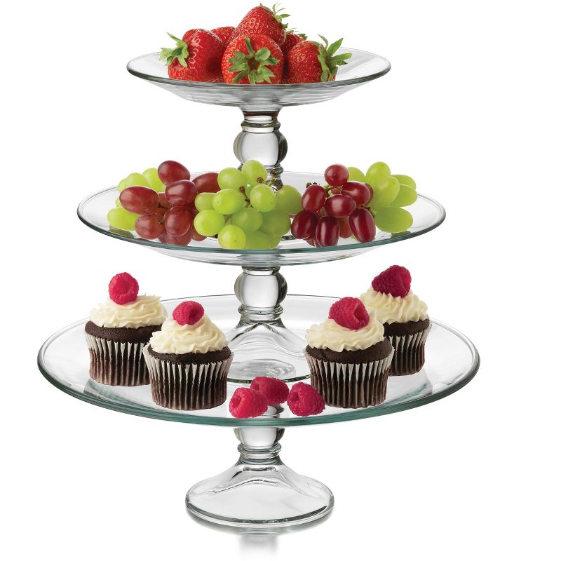 Libbey Selene 3-Tier Glass Footed Server Set, 1 of 10