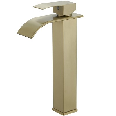 BWE Waterfall Single Hole Single Handle Bathroom Vessel Sink Faucet With Supply Hose