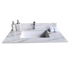 KWPZQEB Marble Vanity Top, with Undermount Rectangular Middle Sink and 4" Height Backsplash, 1 Predrilled Centerset, Carrara white with veins - 4 of 4