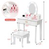 Kids Vanity Set, Pretend Play Girls Vanity Table and Chair Set with Mirror, Kids Dressing table with Wood Makeup Playset, for Bedroom, Playroom - 2 of 4