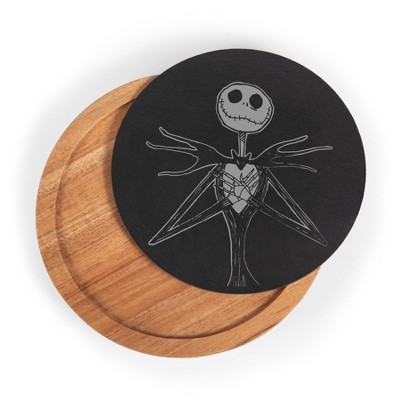 Toscana Disney Nightmare Before Christmas Jack Skellington Insignia Acacia and Slate Serving Board with Cheese Tools