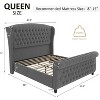 AMERLIFE Platform Bed Frame, Velvet Upholstered Bed with Deep Button Tufted - 2 of 4