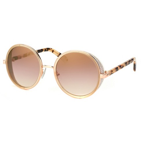 Jimmy Choo Andie Glitter Trim Rose Gold Sunglasses
