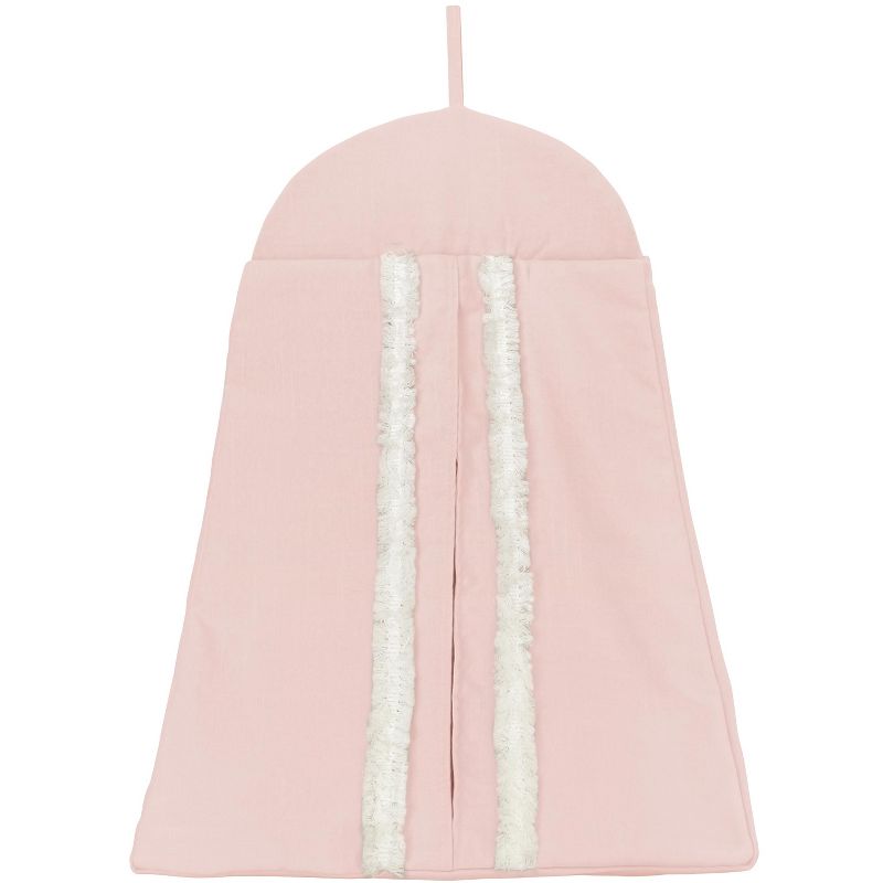 Sweet Jojo Designs Girl Baby Crib Bedding Set - Boho Fringe Blush Pink and Ivory 4pc, 5 of 7