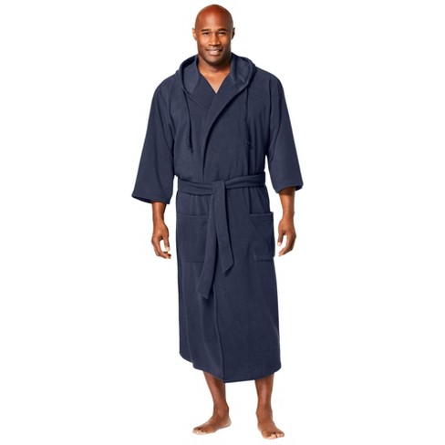Kingsize Men's Big & Tall Hooded Microfleece Maxi Robe With Front ...