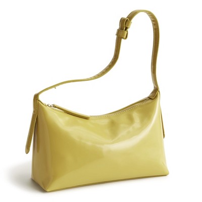 Vera Bradley Women's Patent Faux Leather Roxbury Crescent Shoulder Bag Golden Olive — фото 2