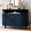 U-shape Storage Sideboard Wood Cabinet With Adjustable Shelf And 4 Doors,Atmospheric Console Table Load-bearing For Study, Corridors And Entrances - 4 of 4