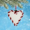 Polarx 3.25 In Candy Cane Heart Christmas Tree Ornament , Christmas Decor Wreath Glitter Stripes (1PC) - 2 of 4