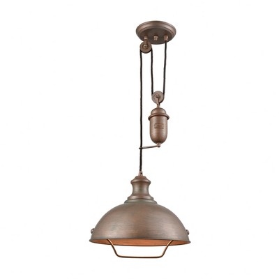 Elk Home Farmhouse 1 - Light Pendant in  Tarnished Brass