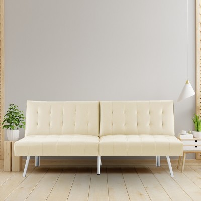 Home Imports Emporium Tufted Split Back Futon Sofa Bed, Convertible Sofa bed with Chrome Legs